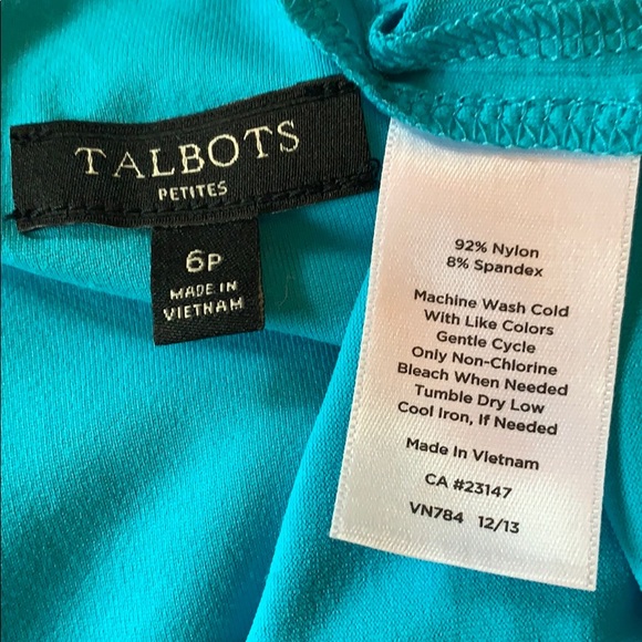 NWOT Talbots Ruched Blue High Low Midi Dress - Picture 8 of 8